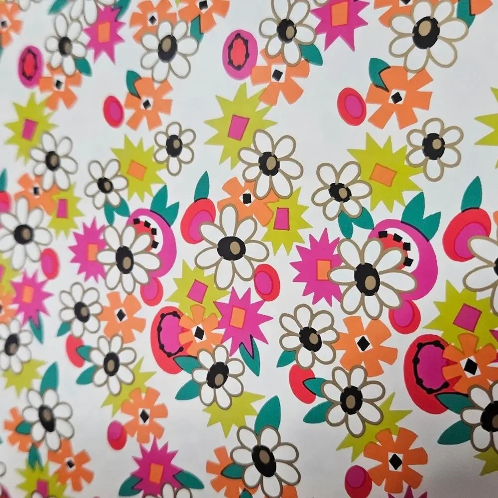 VTG Bob Mackie Bright MCM Floral Gift Wrap Paper - 25 Sheets, 20x26